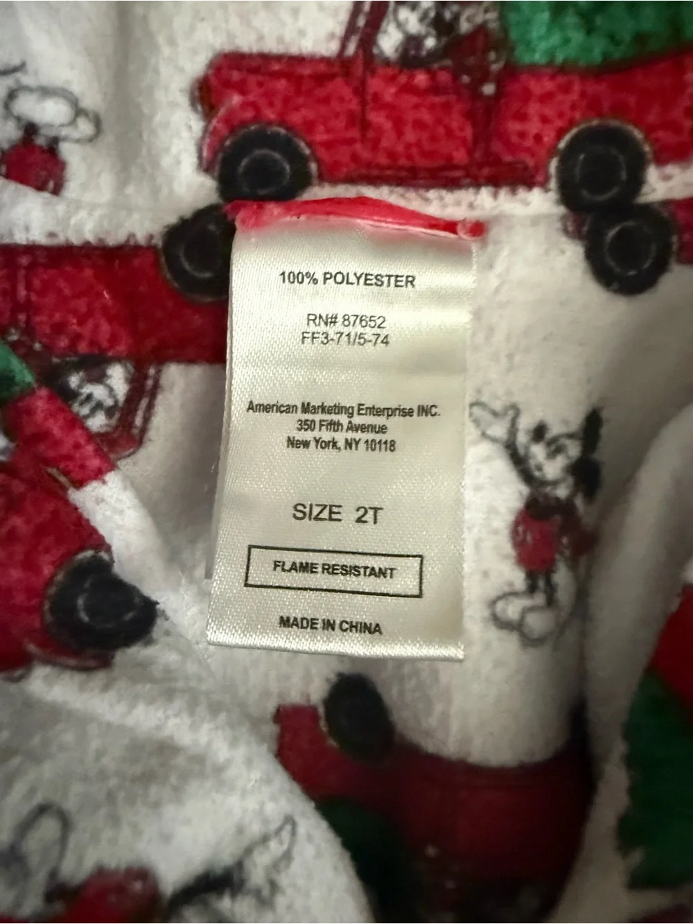 🪼Mickey Red/White Holiday Truck Kids Pajama Set